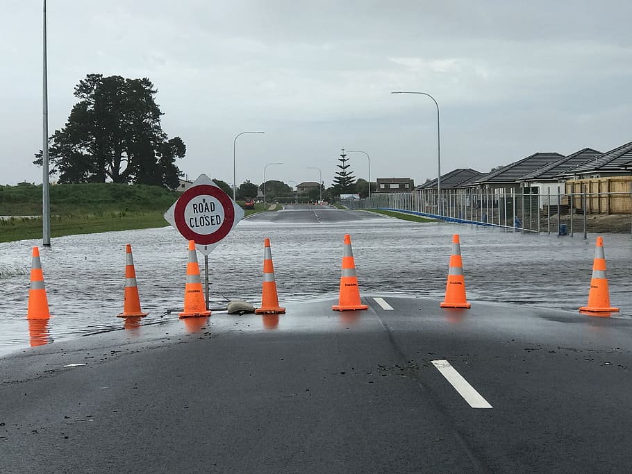 Flooding, Road, Closed, Disaster, Wet, street, danger, rain, weather, driving