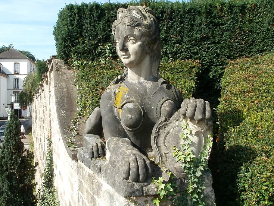 Sculpture, Sphinx, Schlossgarten, saarbrucken, statue, monument, ancient, old, stone, culture