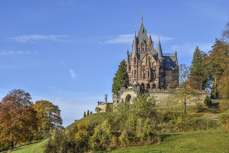 城, 建築, ドイツ, 歴史的に, 風景, 建物, 古い, ランドマーク, 妖精の城, 興味のある場所