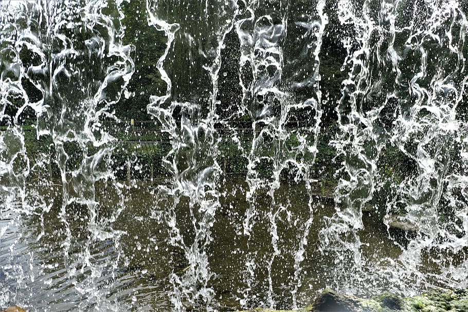 waterfall, water, background, nature, close up, stream, running, flow, movement, motion