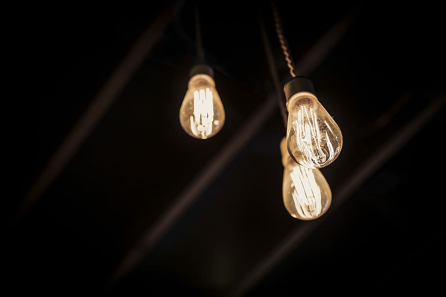 three light bulbs, light bulbs, objects, lazy, lights, idea, bulb, three, beautiful, electric Lamp
