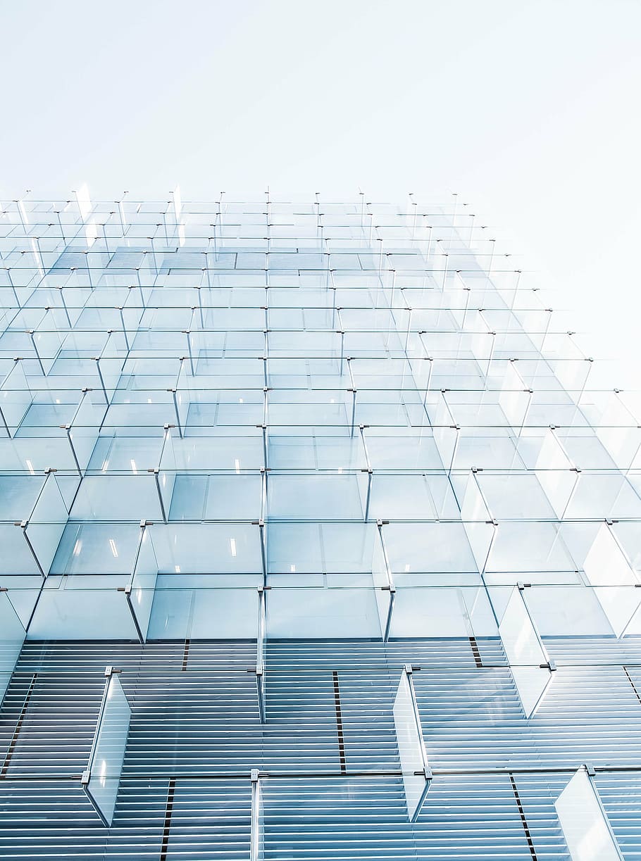 edifício de vidro transparente, feito à mão, mesa, topo, labirinto, arquitetura, construção, infraestrutura, azul, ninguém