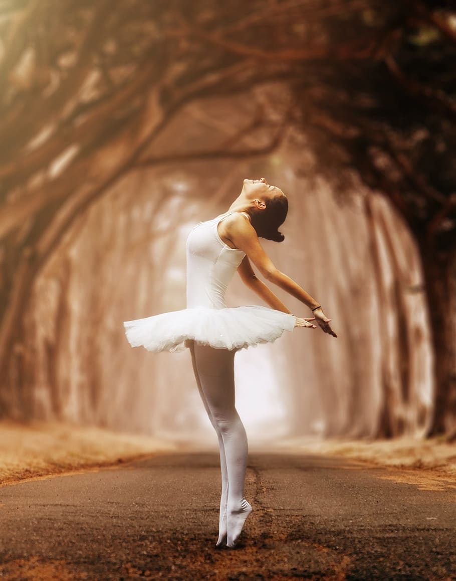 ballerina, concrete, road, ballet, girl, dancing, woman, young woman, portrait, full length