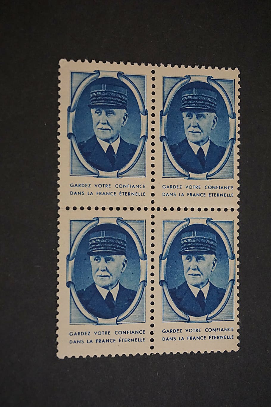 philately, stamps, collection, character, historic character, stamp collection, french stamps, marshal petain, pétain, block