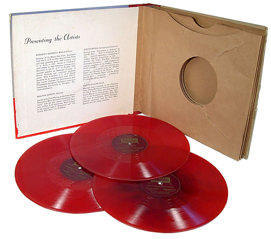 record, 78rpm, red, music, sound, vinyl, audio, gramophone, needle, turntable