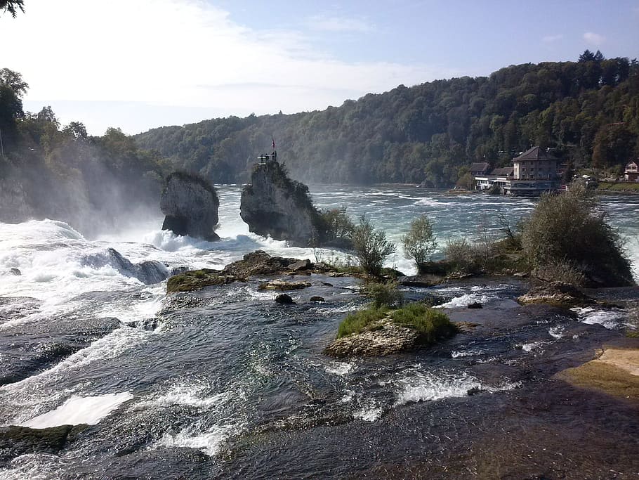Rhine, Switzerland, Zürich, Waterfall, river, schaffhausen, nature, water, landscape, scenics
