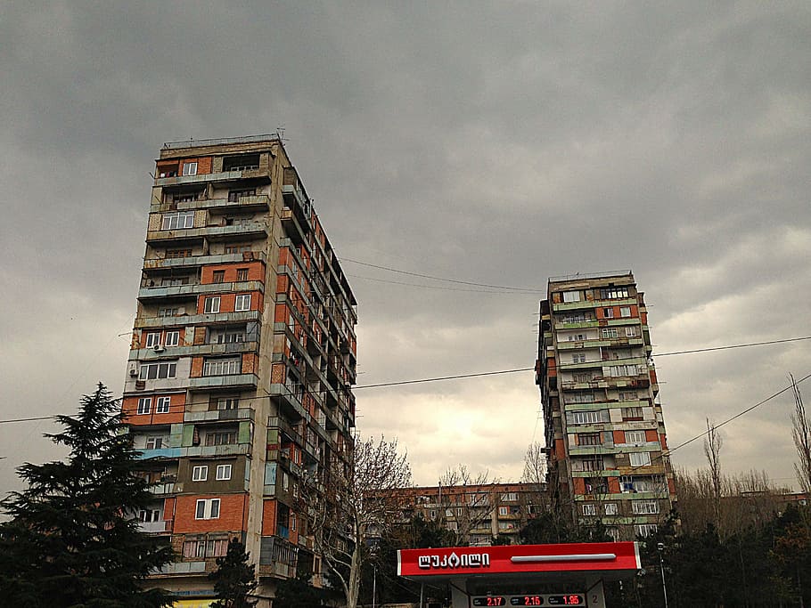 block, tbilisi, georgia, building, flat, house, architecture, travel, capital, city
