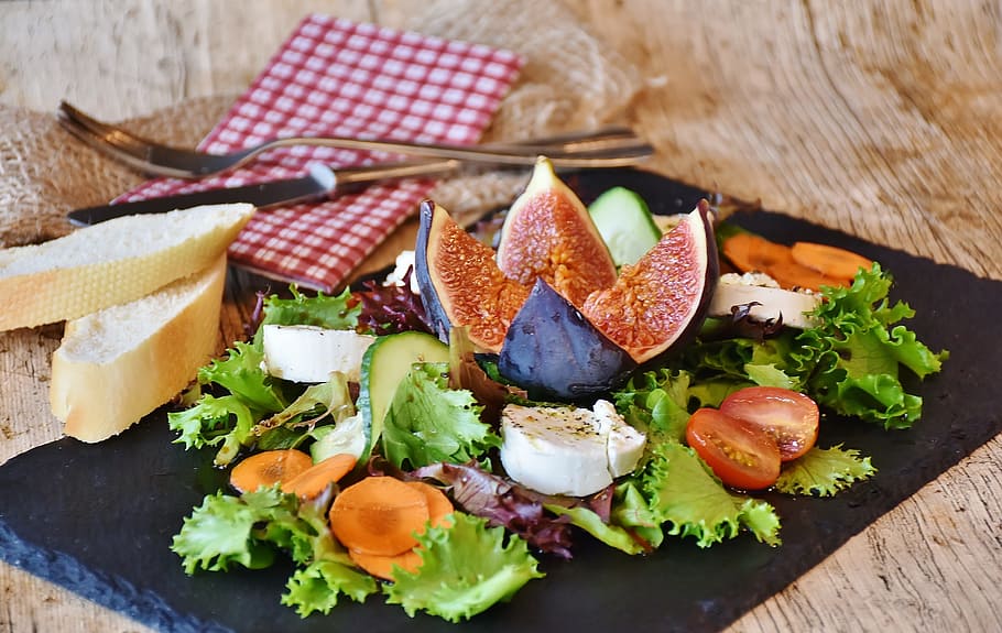 grapefruit, avocado salad, Salad, Figs, Goat Cheese, cheese, mixed salad, starter, food, benefit from