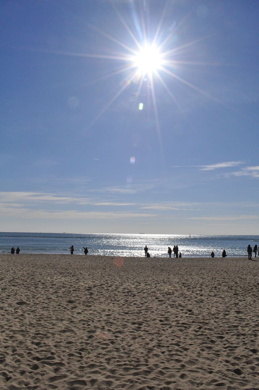 sea, haeundae beach, sand, sandy, bathing beach, busan, republic of korea, beach, sky, water