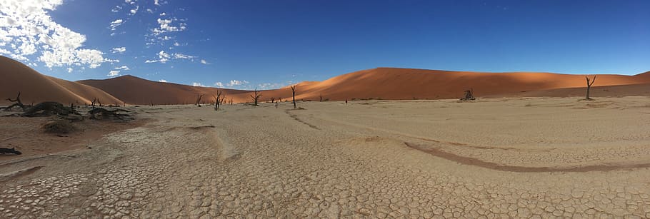 desert, namibia, beautiful, landscape, nature, dom, drought, blue, sun, sky
