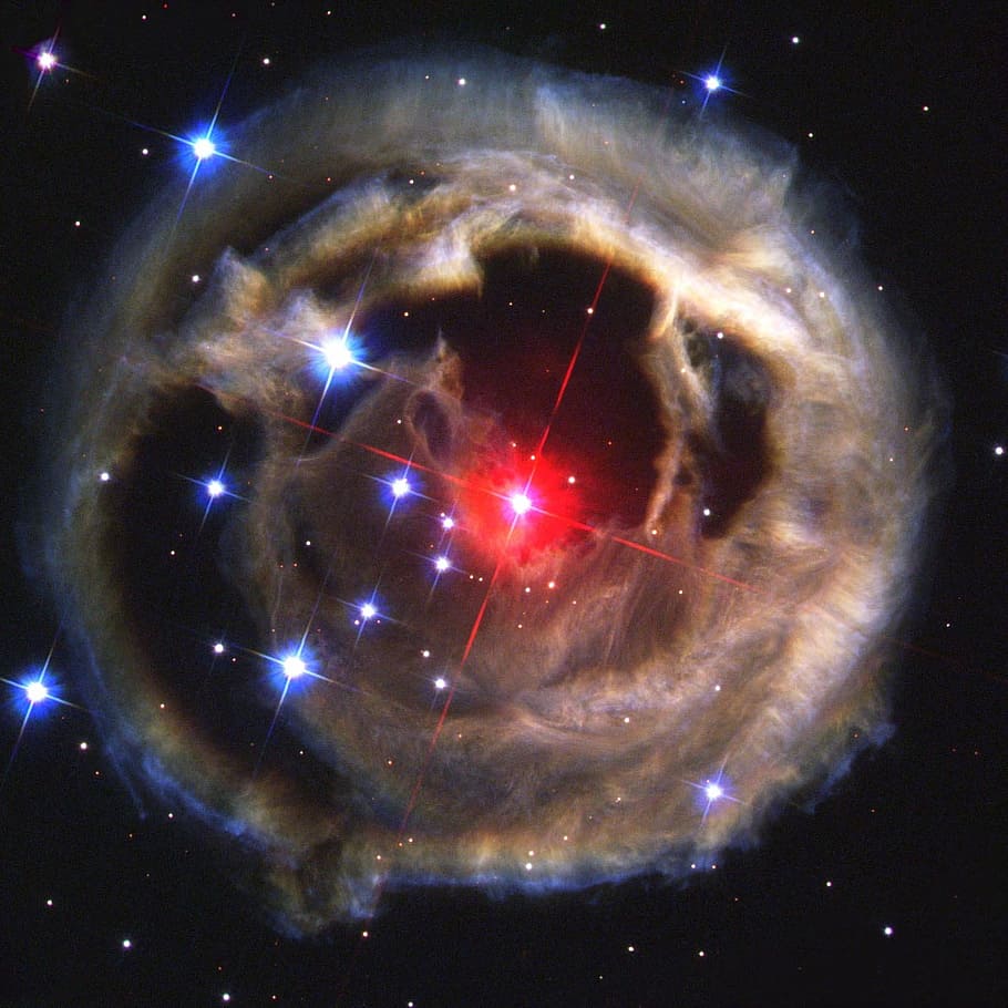 brown, red, black, galaxy, v838 monocerotis, v838 mon, luminosity red nova, red nova, nova, constellation unicorn
