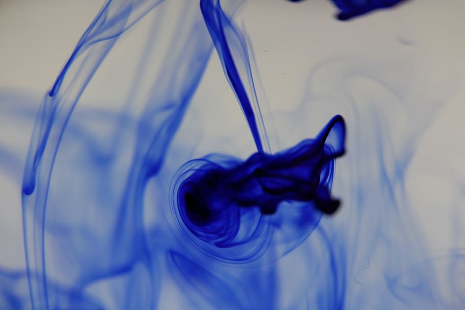 ink, blue, veil, drip, liquid, spray, water, art, glass, dab
