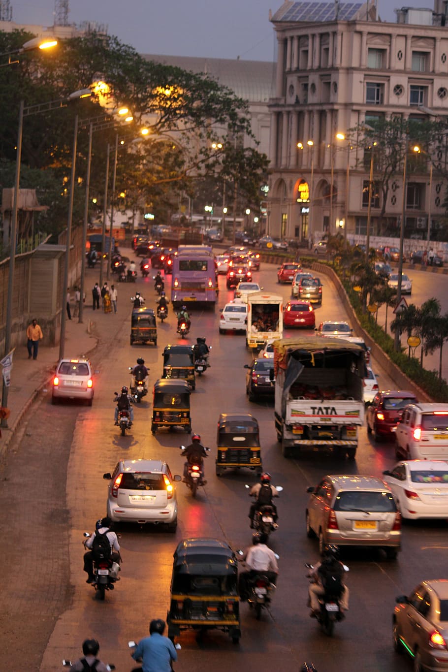 Mumbai, Street, City, Traffic, Rickshaws, car, city street, transportation, mode of transportation, motor vehicle