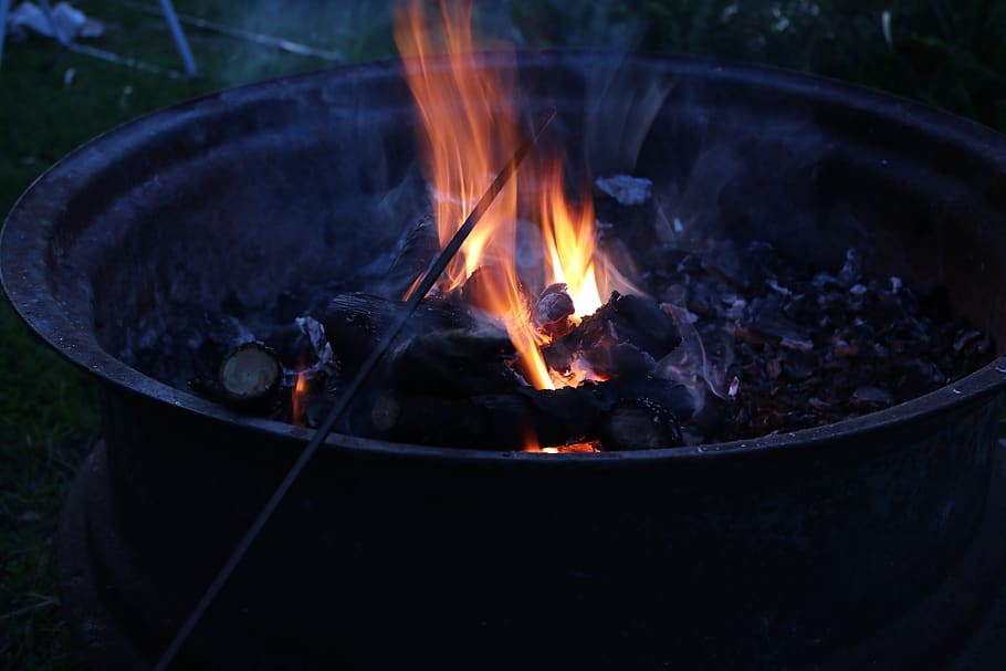 campfire, hot, fire, nature, wood, brand, burn, flame, wood fire, heat