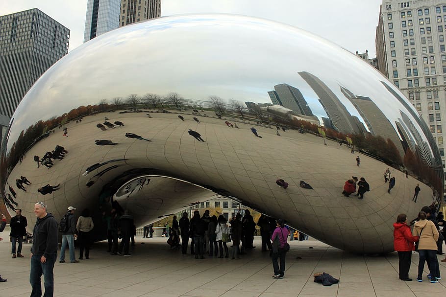 Bean, Chicago, Usa, Illinois, Art, chicago, usa, reflexion, people, urban Scene, travel Locations