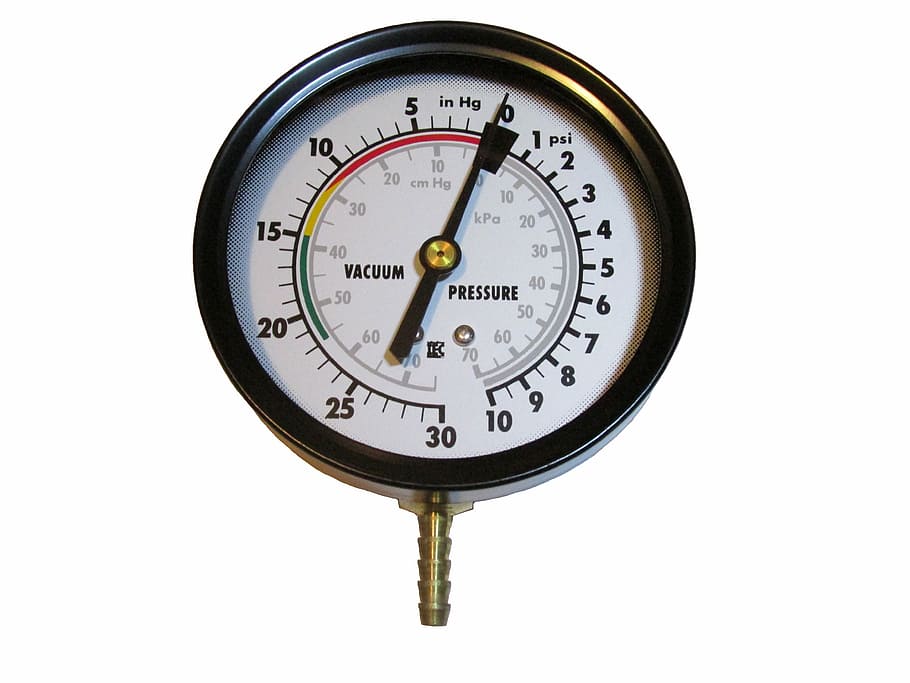 Vacuum Gauge, Gauge, Pressure, Pressure Gauge, Mechanic, tool, gauge, vacuum, instrument of measurement, white background, meter - instrument of measurement