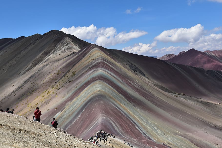 Perú, Rainbow Mountain, paisaje, montañas, panorama, trekking, Sudamérica, viajes, montaña, pintorescos - naturaleza