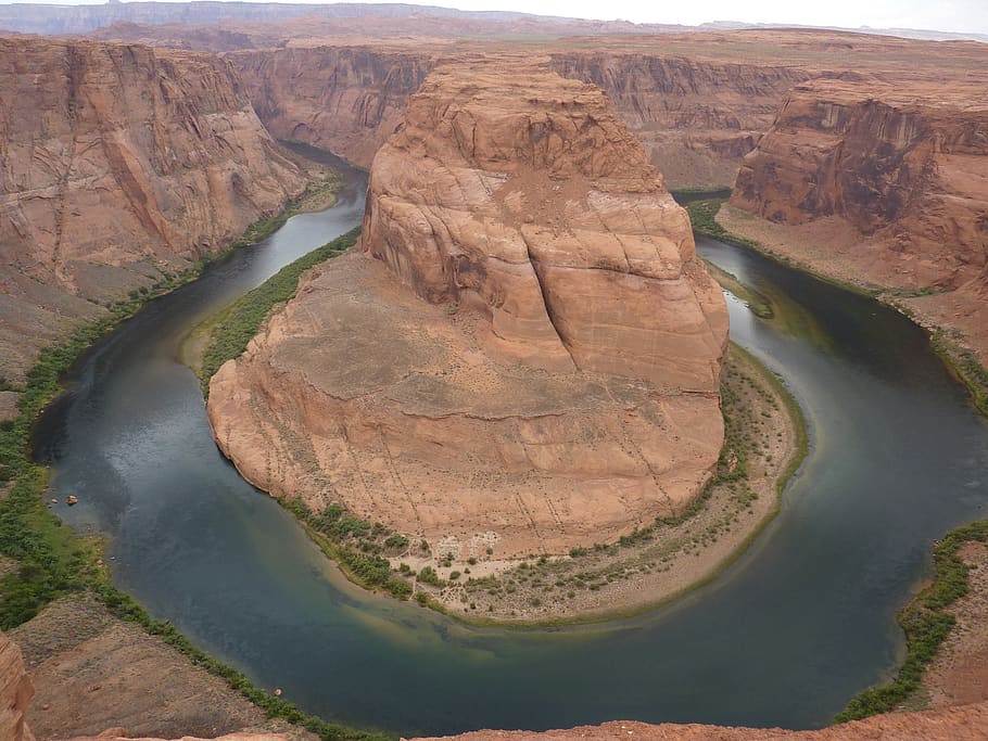 usa, horseshoe bend, page, arizona, colorado river, gorge, desert, dry, rock, climb