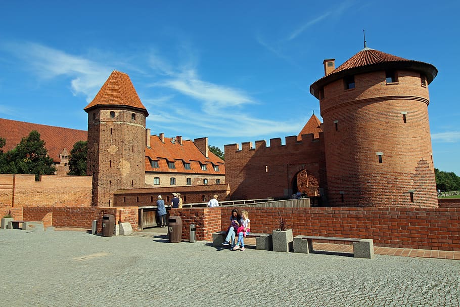 castle, malbork, poland, historical, the crusaders, monument, tower, architecture, built structure, building exterior
