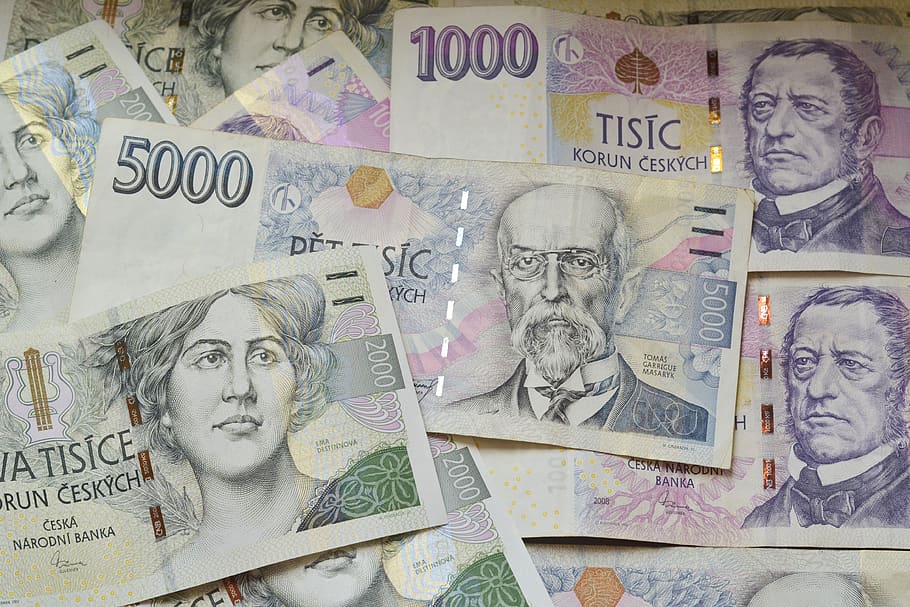the value of the, money, currency, payments, paper, investment, market, banknotes, crown, czech republic