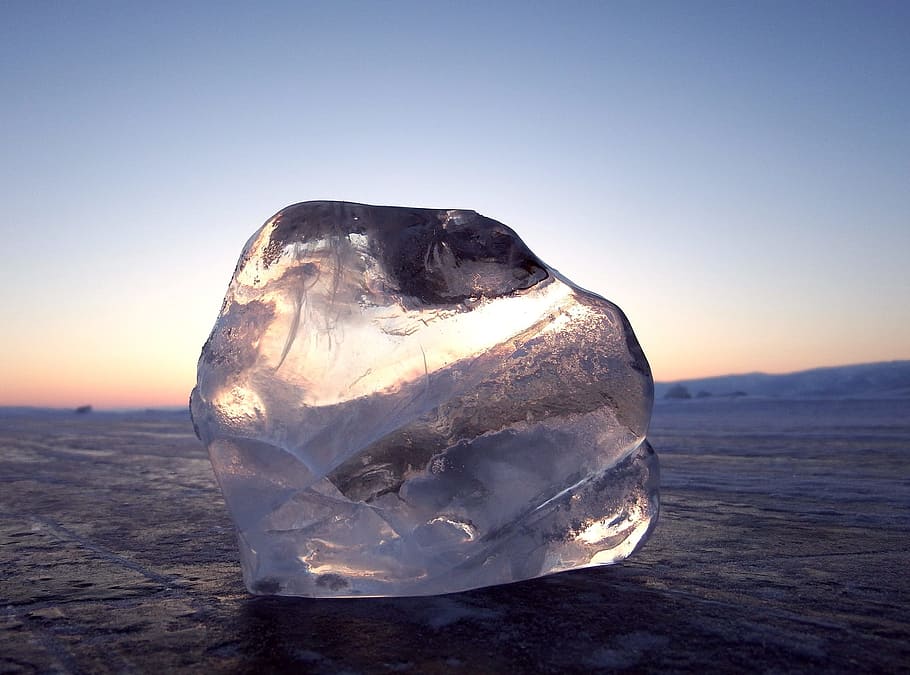 fragmento de cristal, baikal, lago, hielo, invierno, montículos, sombra, rocas, montañas, aglomeración