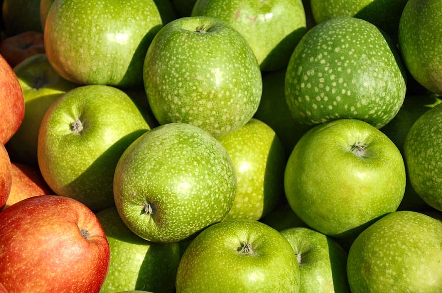 apple, fruit, food, healthy eating, food and drink, wellbeing, freshness, green color, full frame, backgrounds