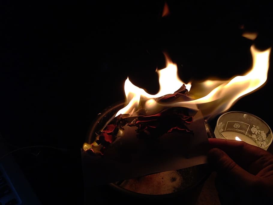 flamed paper, Fire, Witch, Spell, Magic, Dark, Mystery, witchcraft, magical, magician