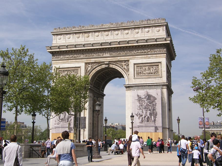 Paris, Perancis, Eropa, tengara, arsitektur, kota, lengkungan kemenangan, lengkungan, monumen, struktur yang dibangun