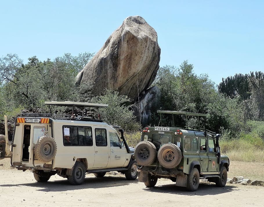Transporte, Jipe, Turismo, Safari, observação da vida selvagem, Tanzânia, caminhão, veículo terrestre comercial, modo de transporte, veículo terrestre