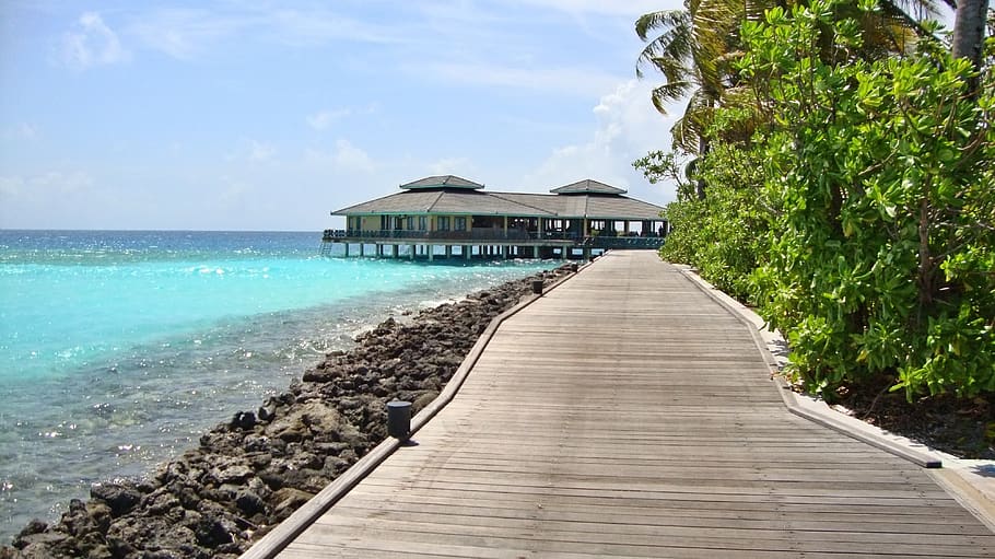maldives, pier, island, beach, sea, holiday, resort, vacation, exotic, water