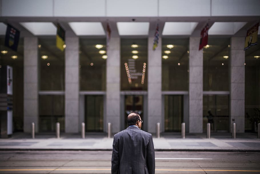guy, man, suit, corporate, business, office, building, street, road, city