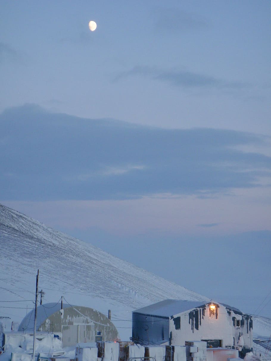 Berg, Field, Center, Antarctica, Ross, island, sky, architecture, built structure, outdoors