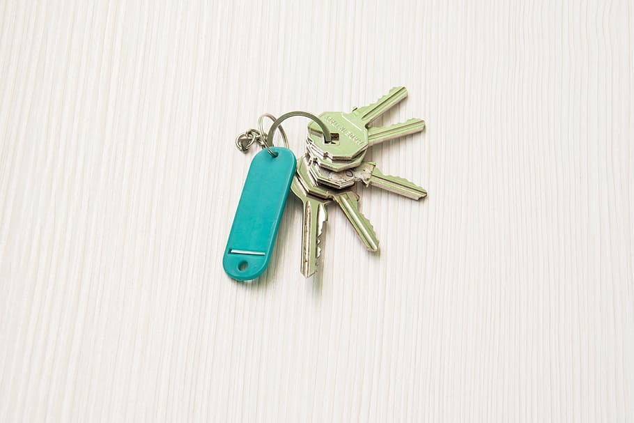 grey, keys, green, plastic tag, home, door keys, house, estate, real, security