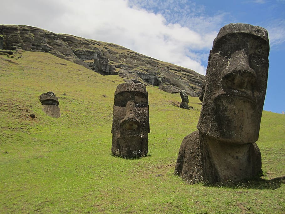 moai isla de pascua, rapa nui, civilización, imagen, isla de pascua, cara, moai, escultura, estatua, antiguo