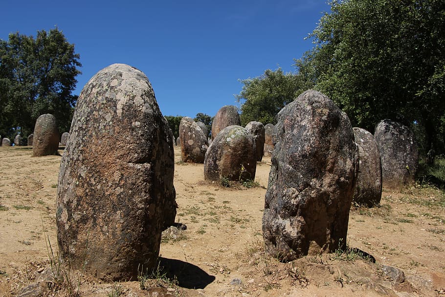 Batu, Cromlech, almendres, budaya prasejarah, portugal, évora, sejarah, kuno, Masa Lalu, megalit