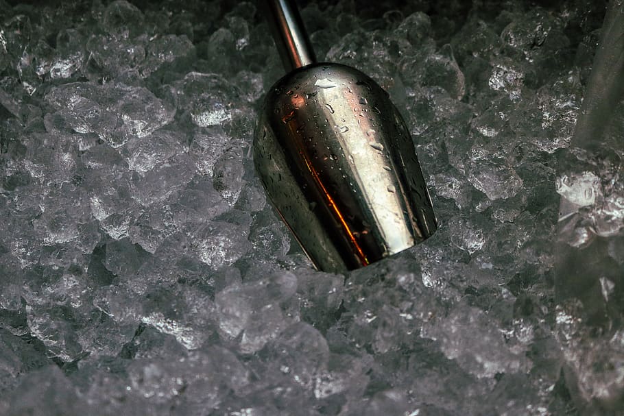 ice, eiskristalle, frozen, cold, ice cubes, chilled, cube, cool, metal, close-up
