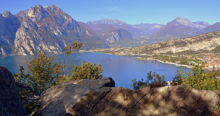 pemandangan, danau, garda nord, italia, gunung, air, scenics - alam, pegunungan, keindahan alam, alam