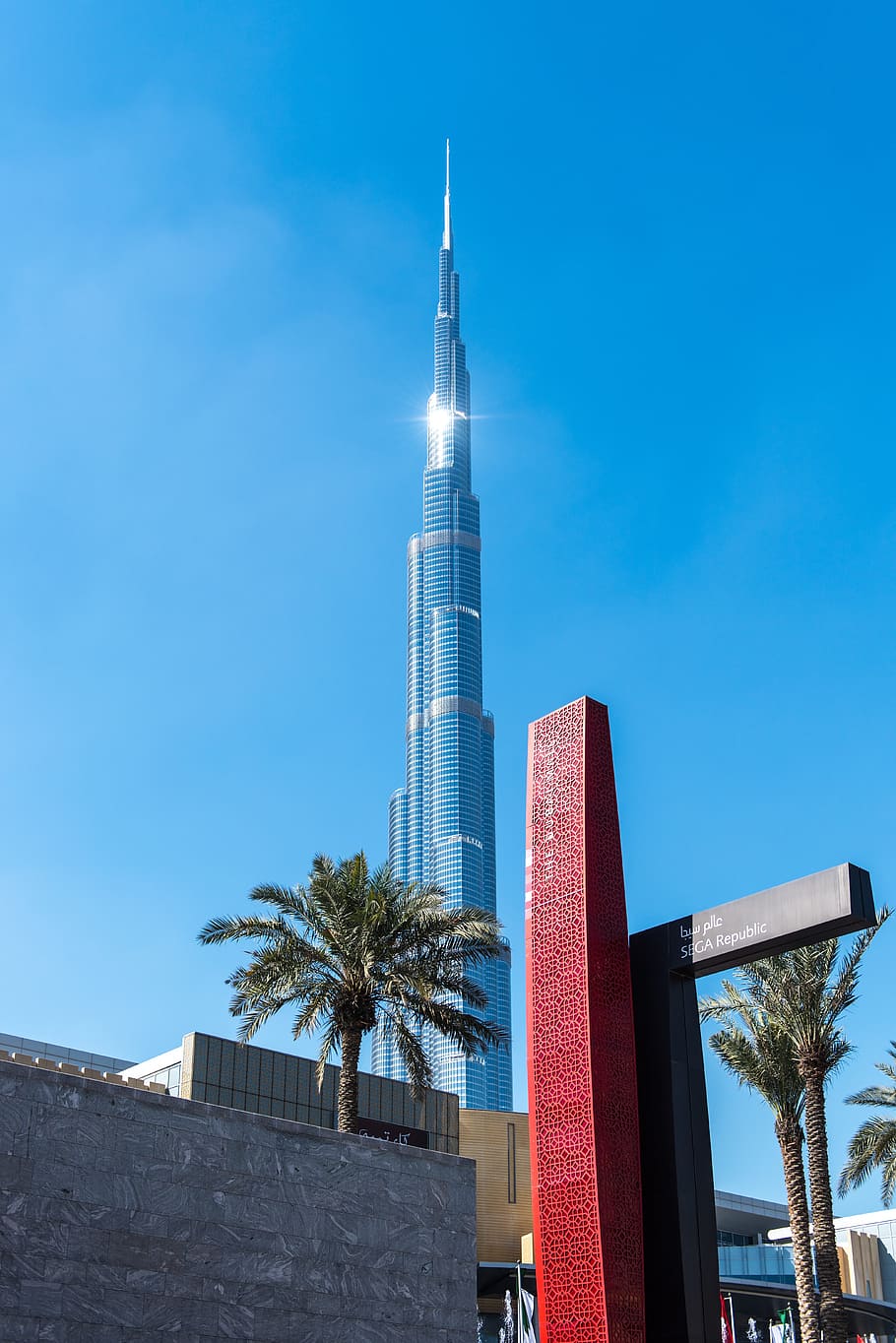 burj khalifa, dubai, modern, architecture, skyscraper, the world's tallest building, u a e, built structure, building exterior, sky
