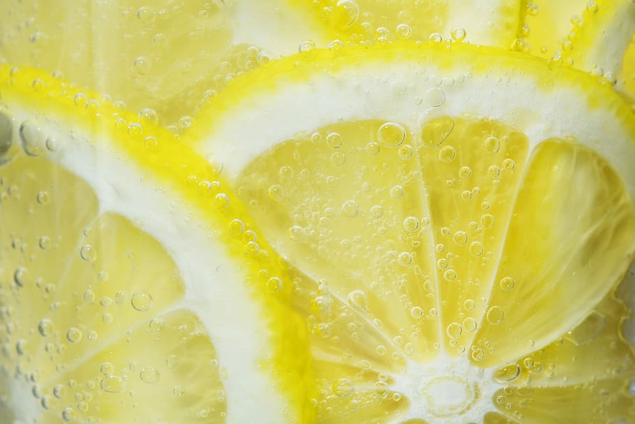 limão mergulhado fatiado, ácido, fundo, cítrico, fechar-se, colorido, dieta, alimentos, fresco, fruta