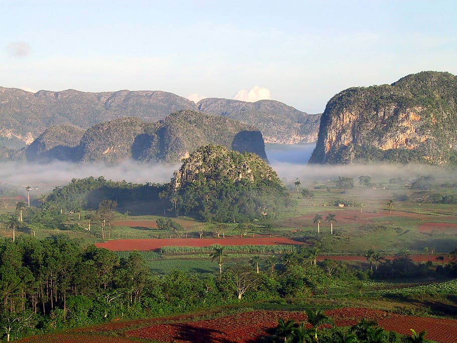 mist, landscape, Hills, Cuba, photos, landscapes, public domain, rocks, nature, scenics