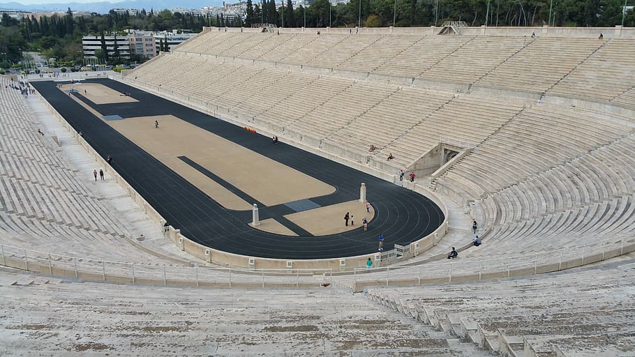Atenas, Grécia, Antiga, estádio Hellenic Pan, estádio, Olímpico, esporte, Ao ar livre, dia, ninguém