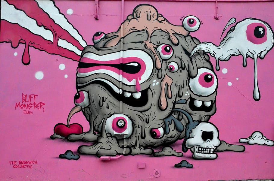 arte callejero, graffiti, nuevo, york, pared, aerosol, nueva york, arte, emoción, color