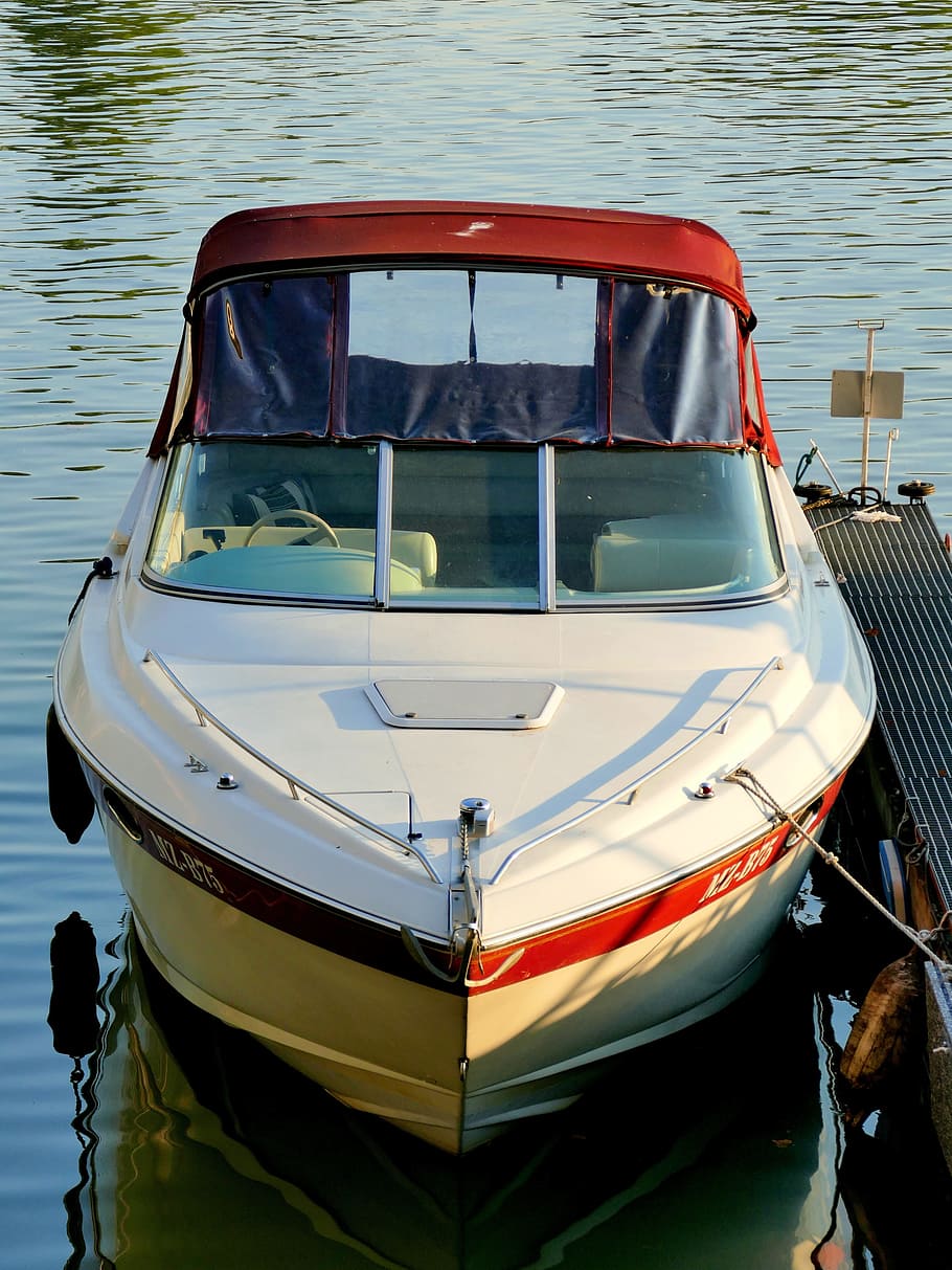 boot, powerboat, water, port, sport boat, nautical vessel, mode of transportation, transportation, moored, reflection