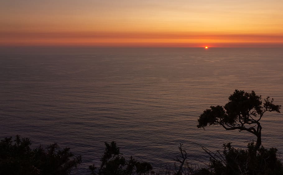 puesta de sol, mar, océano, atlántico, cielo, galicia, monte do facho, playa, costa, paisaje