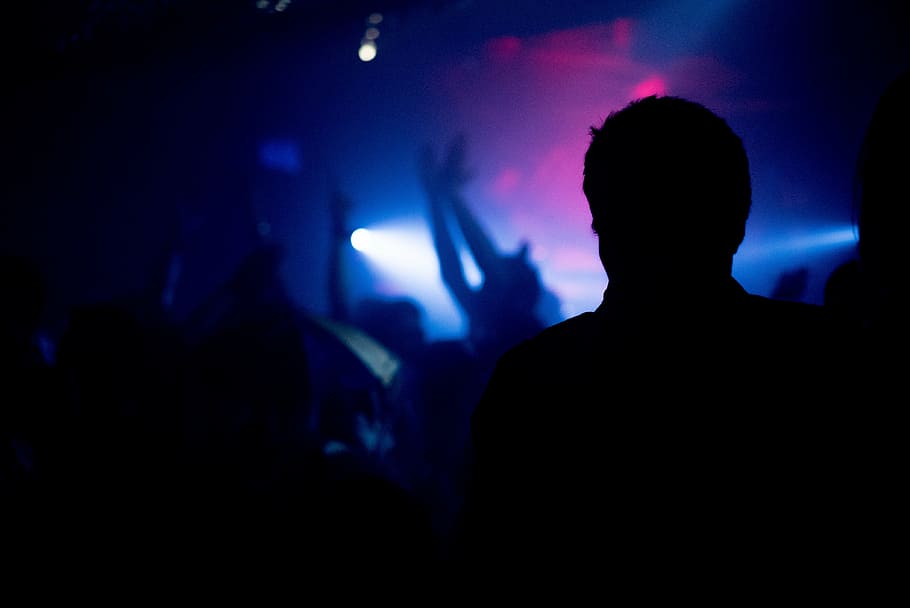 night club, silhouette, party, music, club, night, crowd, dance, nightlife, nightclub