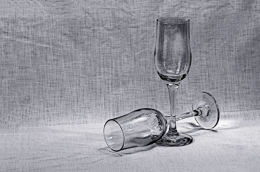 gambar pensil, kaca, latar belakang, closeup, kosong, minimalis, masih hidup, gelas, gelas anggur, gelas minum