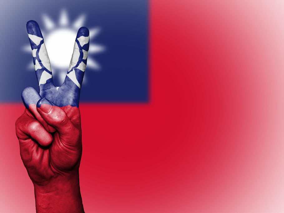 Taiwán, paz, mano, nación, fondo, pancarta, colores, país, bandera, icono
