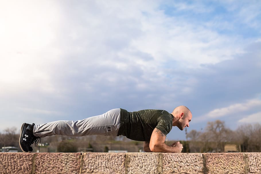 man push up, plank, abs, sport, fitness, bodybuilding, outdoor, training, workout, athlete
