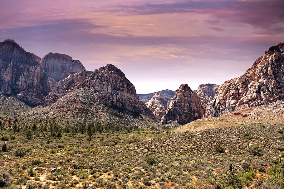 fotografía de paisaje, cañón, cañón de roca roja, las vegas, desierto, fuego, roca, valle, rojo, nevada