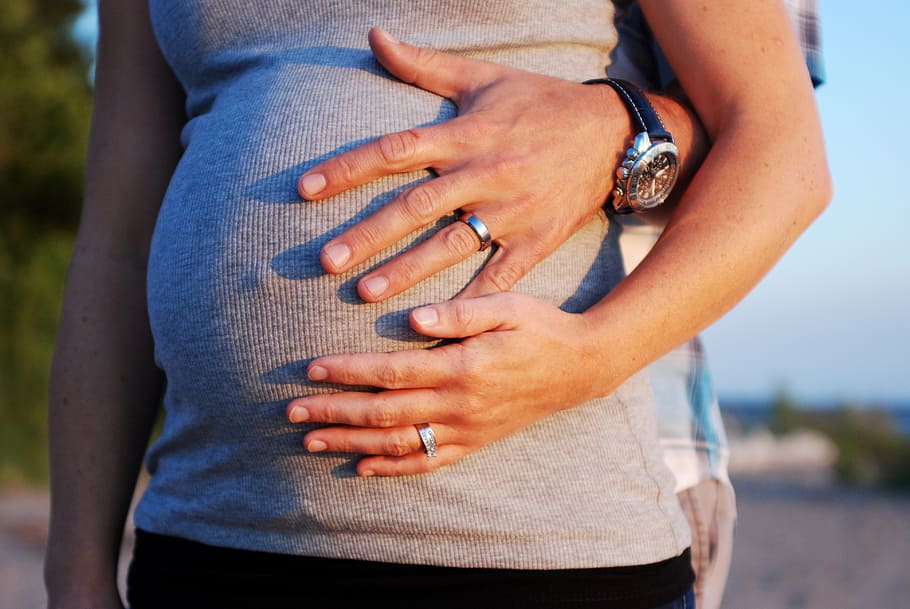 pregnant, woman, husband, holding, belly, pregnancy, hands, maternity, love, family